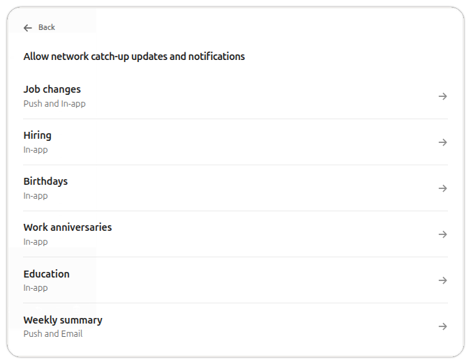 types of linkedin notifications