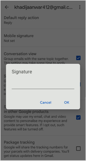 tap on ok on signature