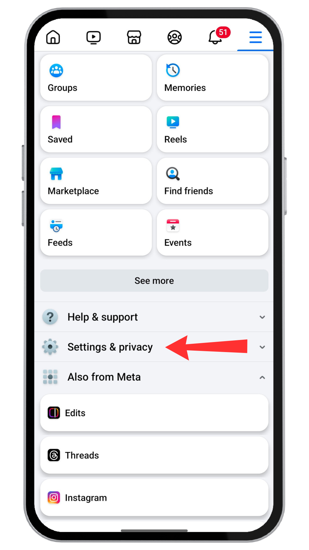 How to clear Facebook watch history step 2