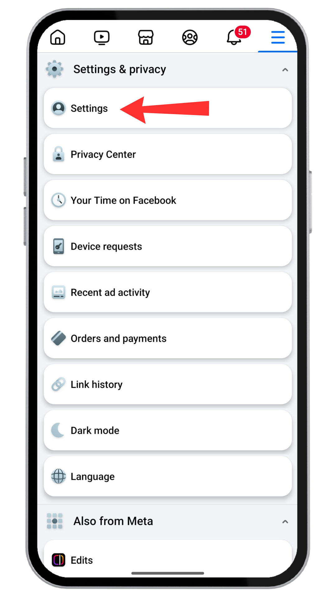 How to clear Facebook watch history step 3