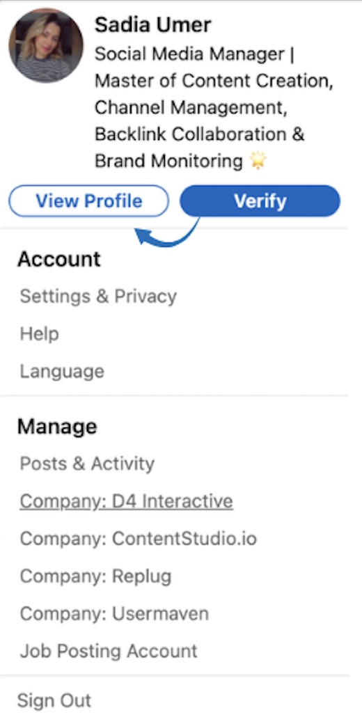 Select "View Profile
