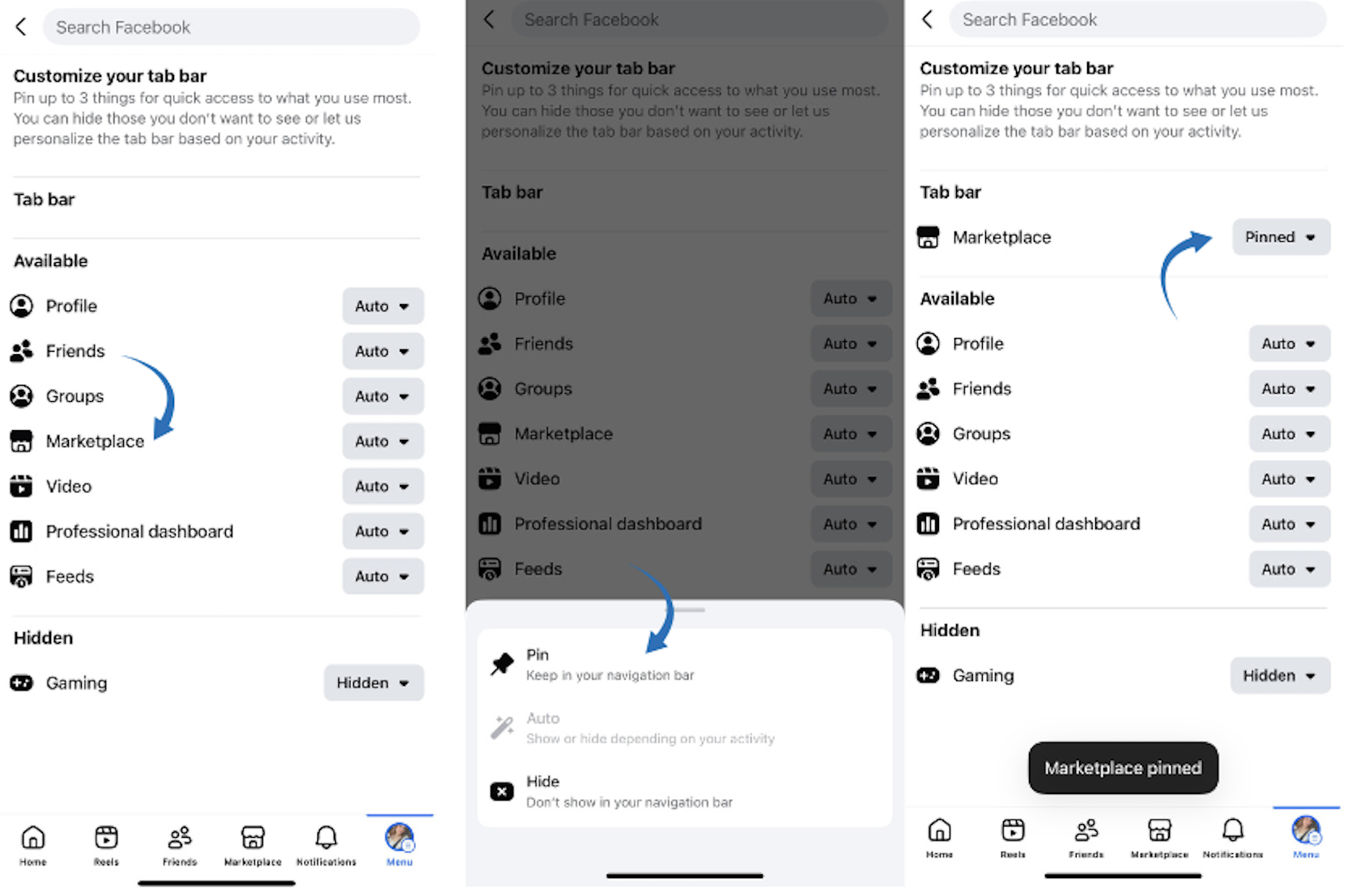 How to remove shortcuts from Facebook on Android
