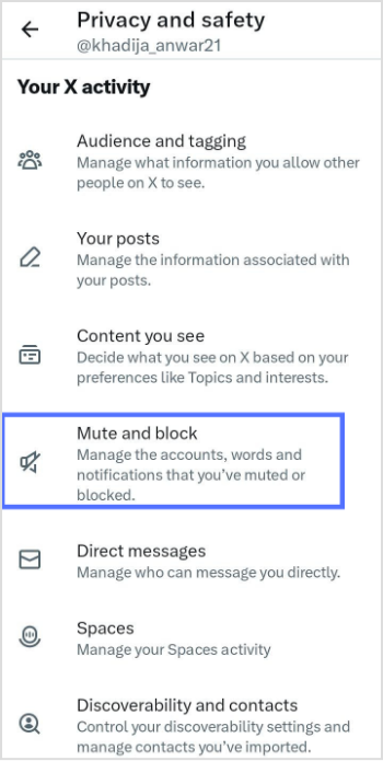 mute and block