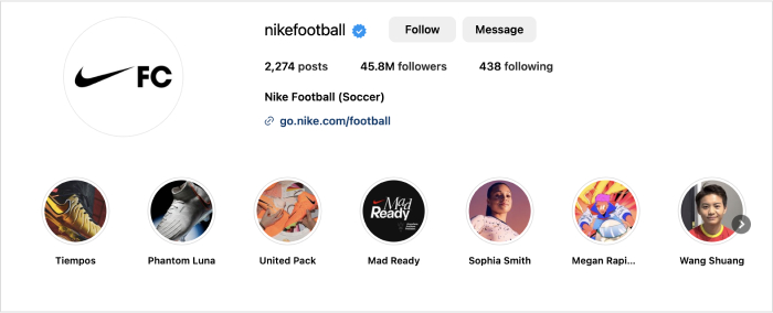 nike football social media community