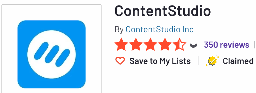 ContentStudio G2 rating