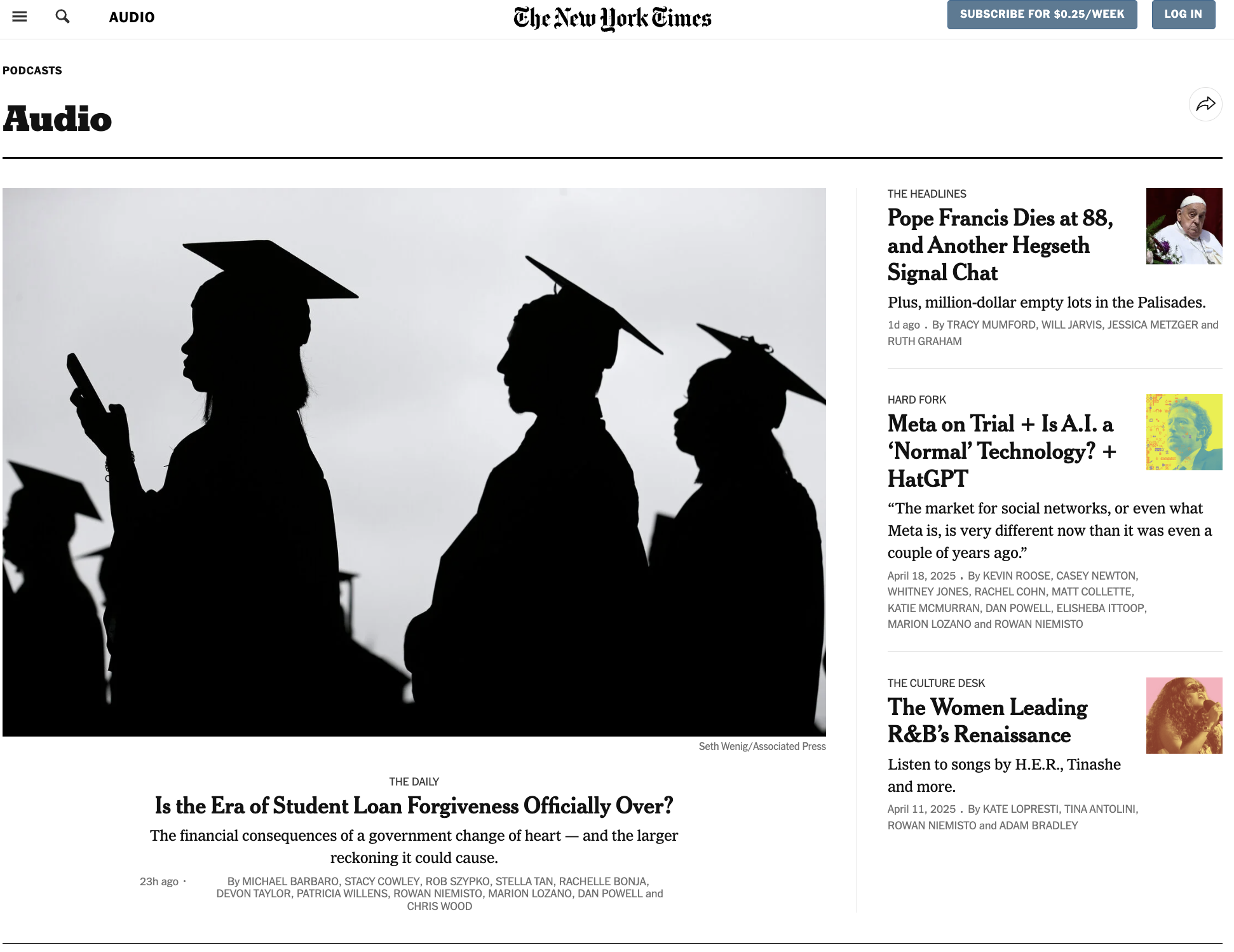New York Times audio