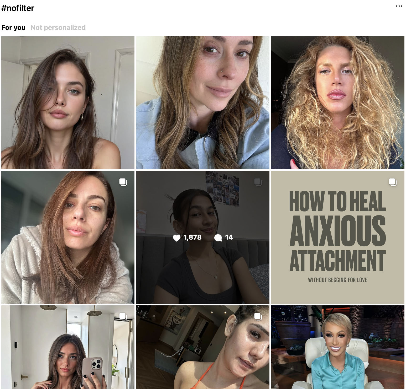 No filter hashtags