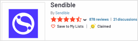 Sendible G2 rating