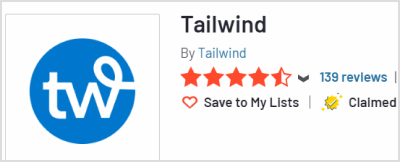 Tailwind G2 rating