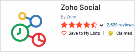 Zoho Social G2 rating