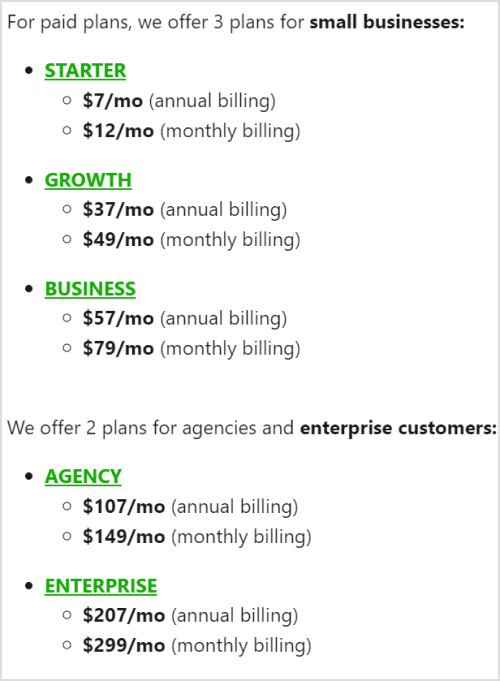 Post Planner pricing