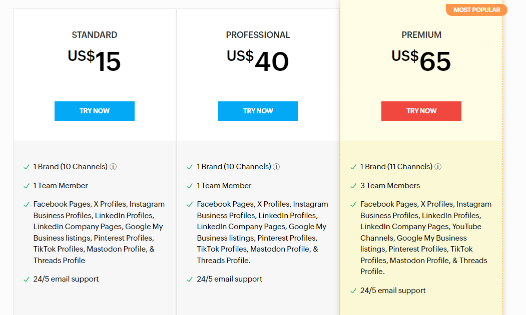 Zoho social pricing