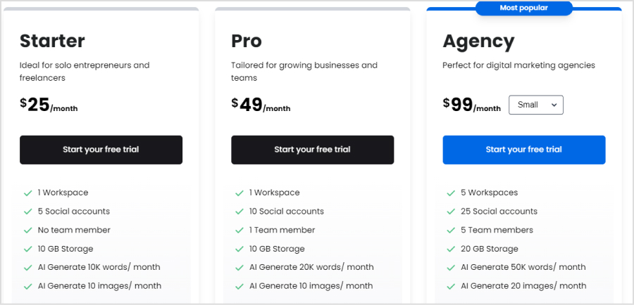 ContentStudio pricing