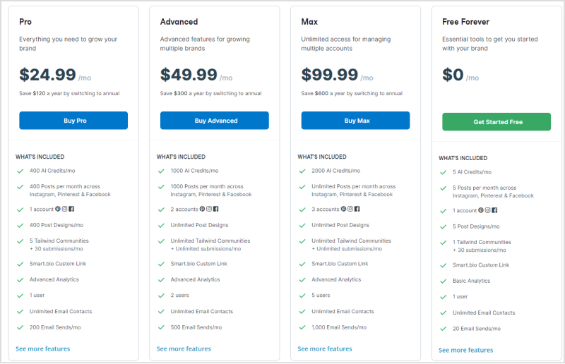 Tailwind pricing