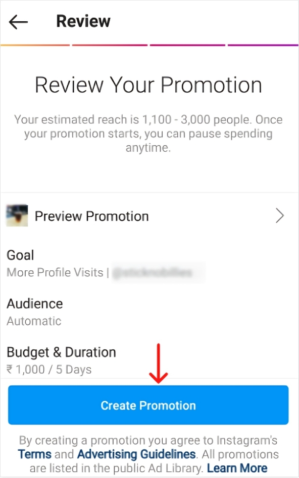Review your promotion