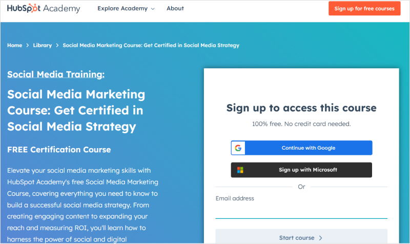 Hubspot social media certification