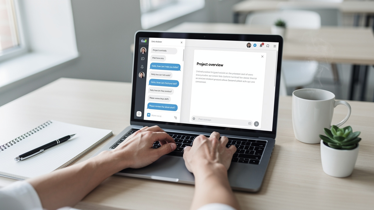 Person using an AI writing assistant for content creation