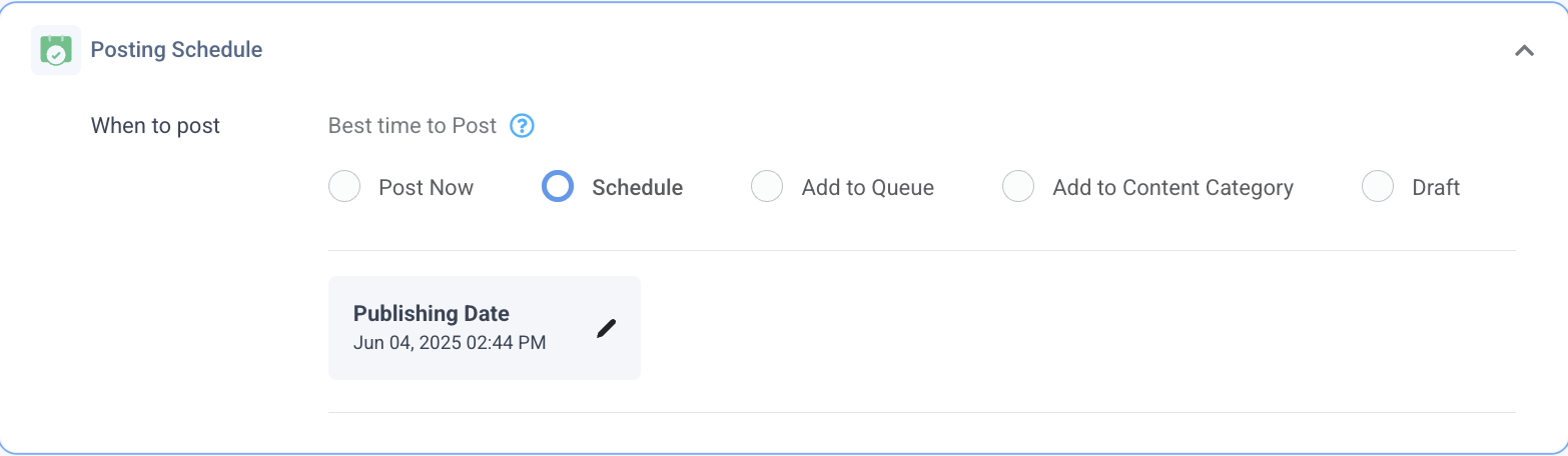 Schedule or Publish
