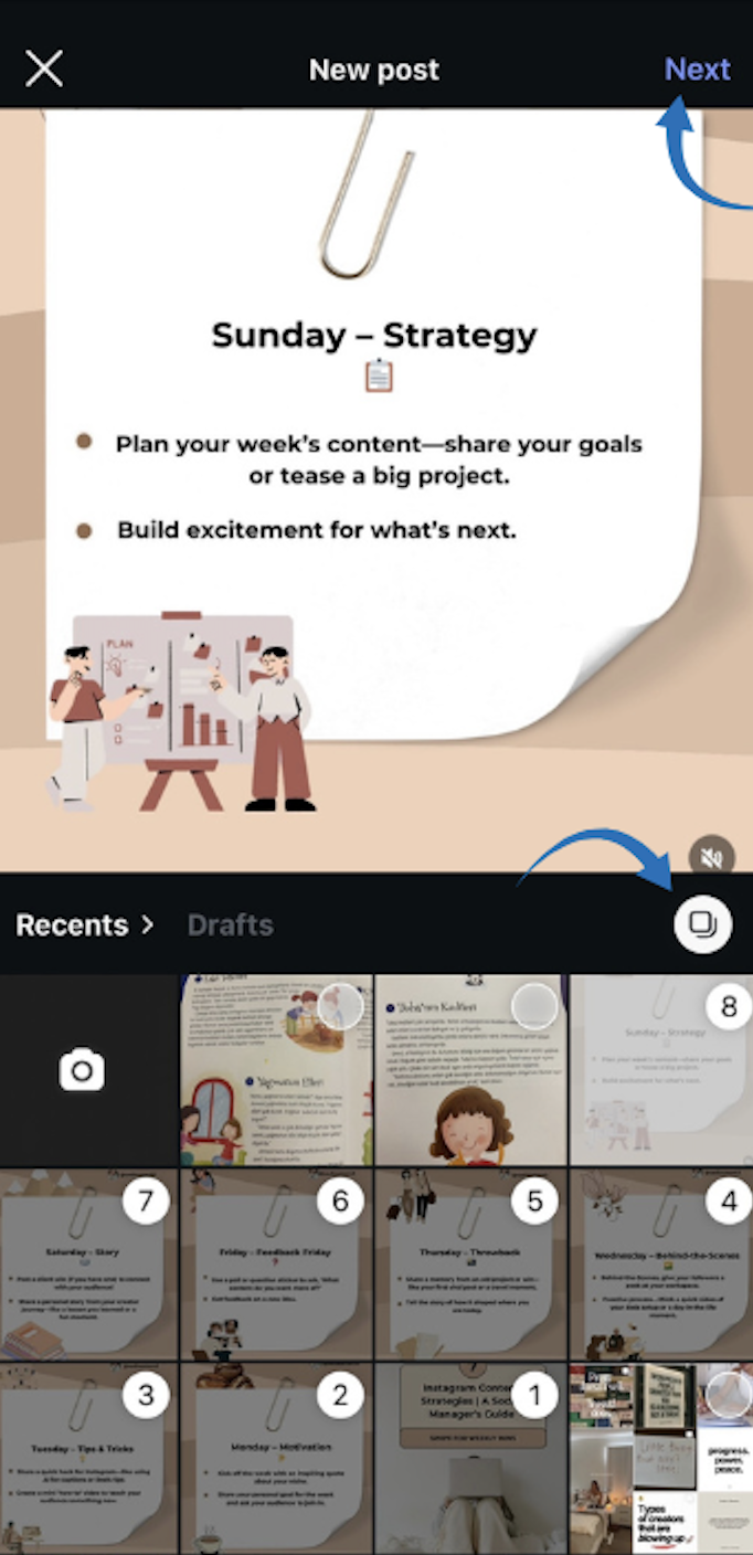 Select multiple Images or videos