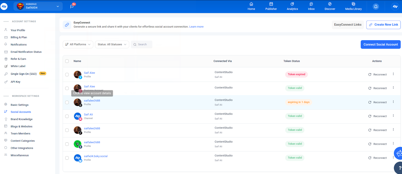 choose social accounts