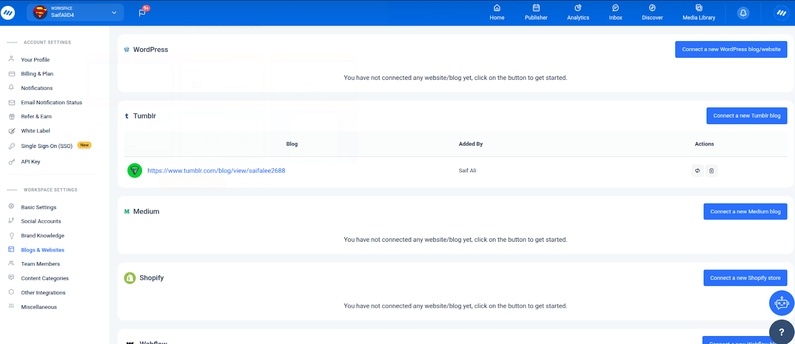 connect social account