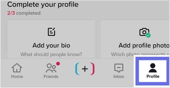 Open your TikTok’s Profile section