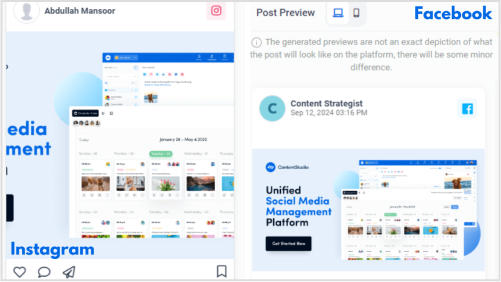 Cross-platform consistency in post preview