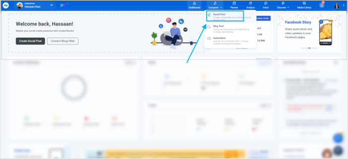 go to social media post composer