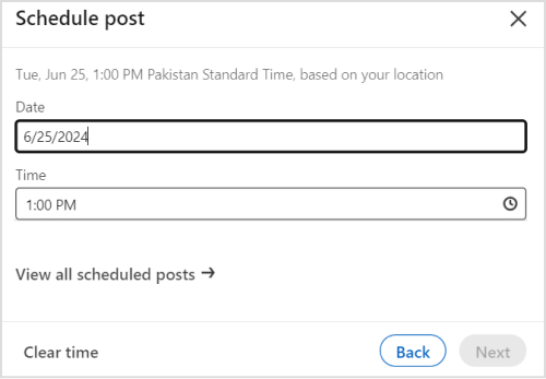 Choose a suitable date and time