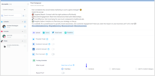 Schedule your LinkedIn text post