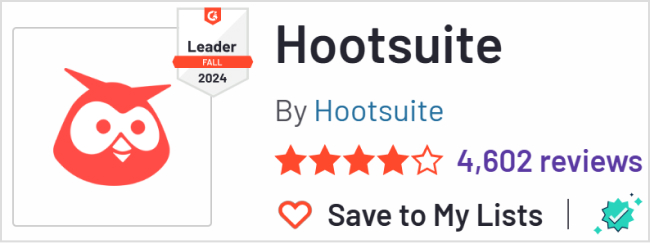 Hootsuite G2 Rating