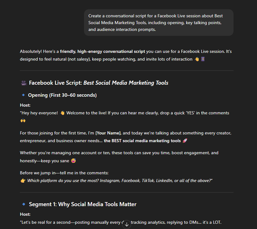 Video script prompts