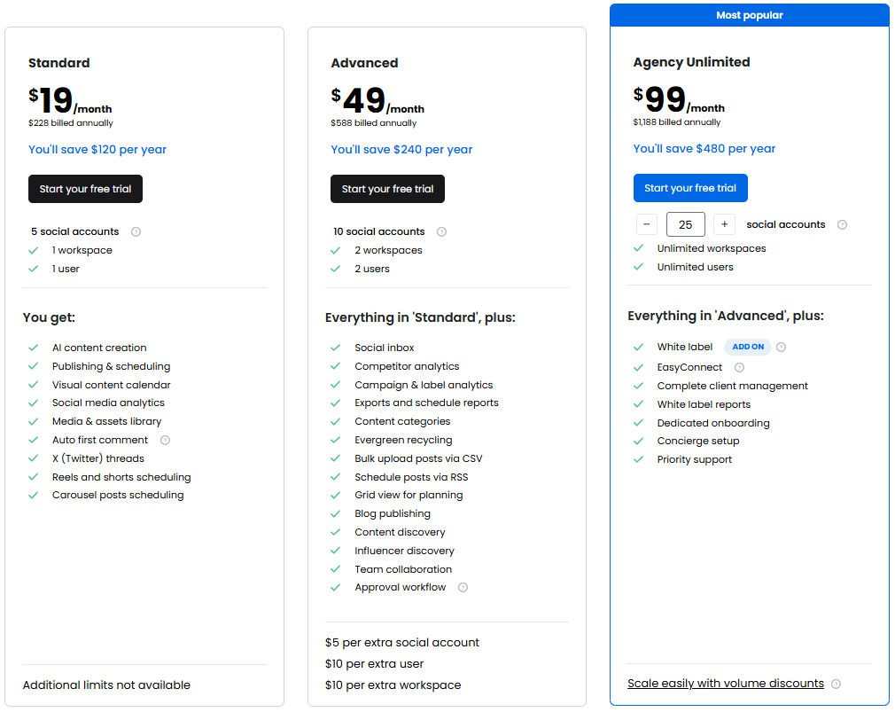 ContentStudio pricing