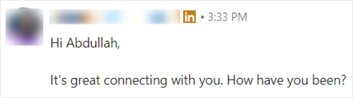 Personlized LinkedIn message