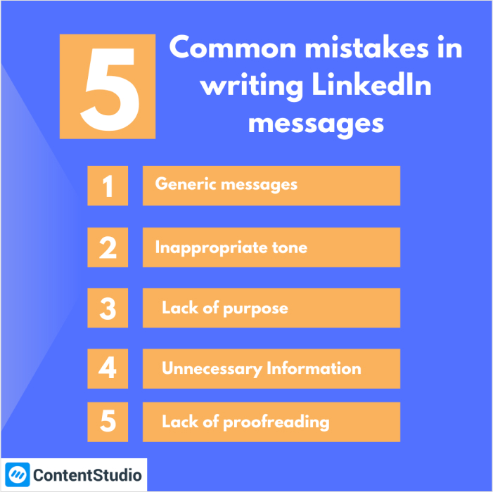 Common mistakes while writing LinkedIn messages