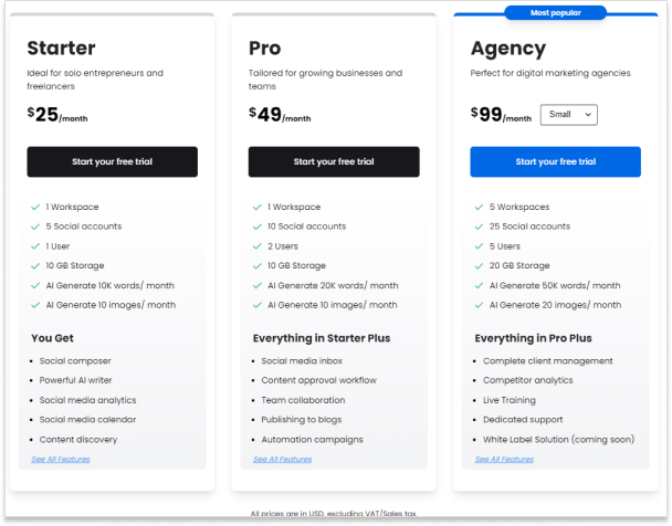 ContentStudio pricing