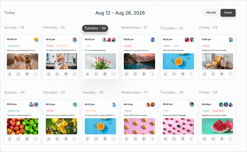 ContentStudio's Unified Content Calendar