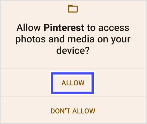 Allow Pinterest