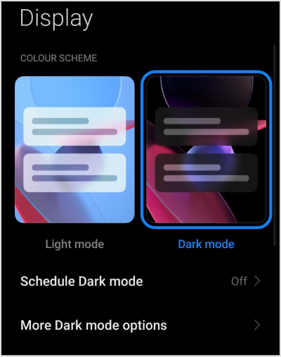 Dark Mode activated