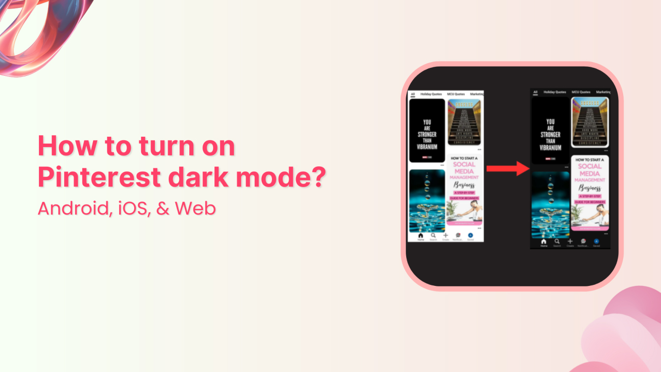 How to turn on Pinterest dark mode?