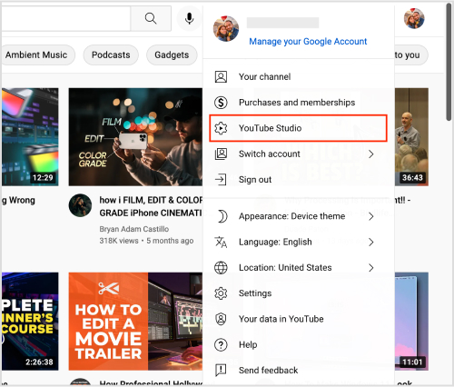 youtube studio