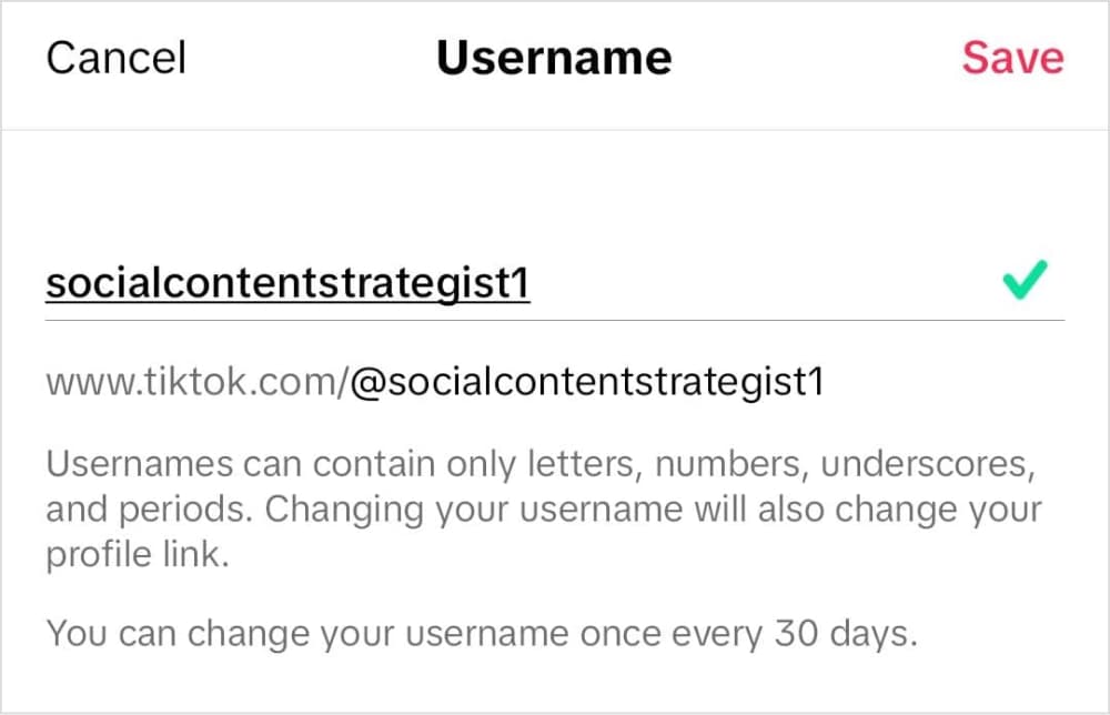 Change TikTok Username