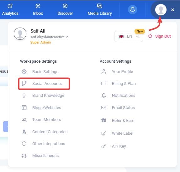 social media accounts