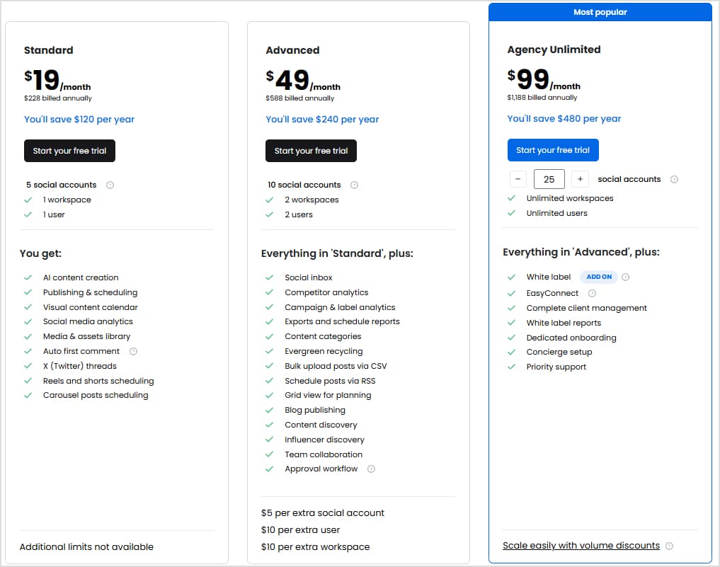 ContentStudio Pricing