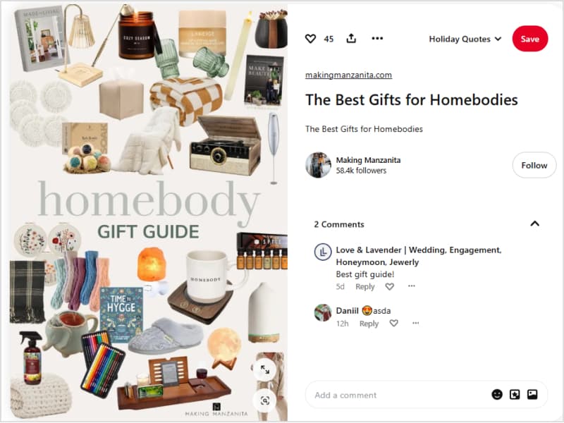 Gift Guide Pinterest Board