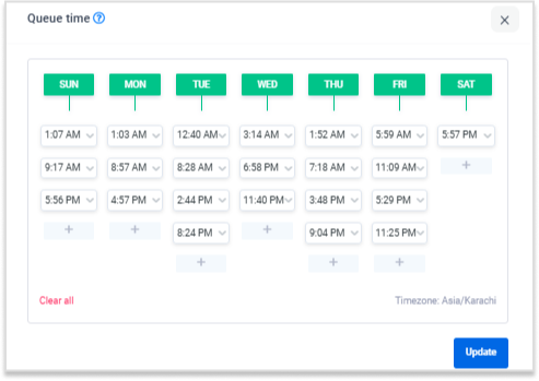 content queue schedule