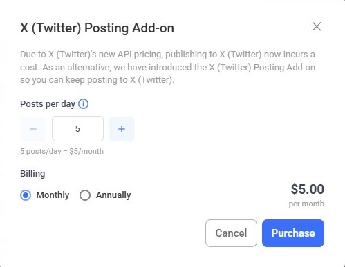 x (twitter) posting add-on