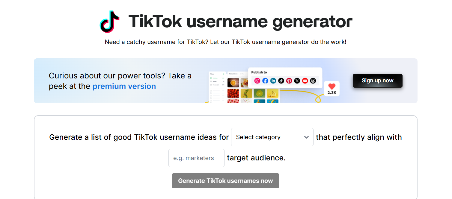 free TikTok Username Generator