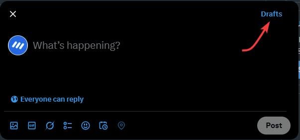 X posts drafts