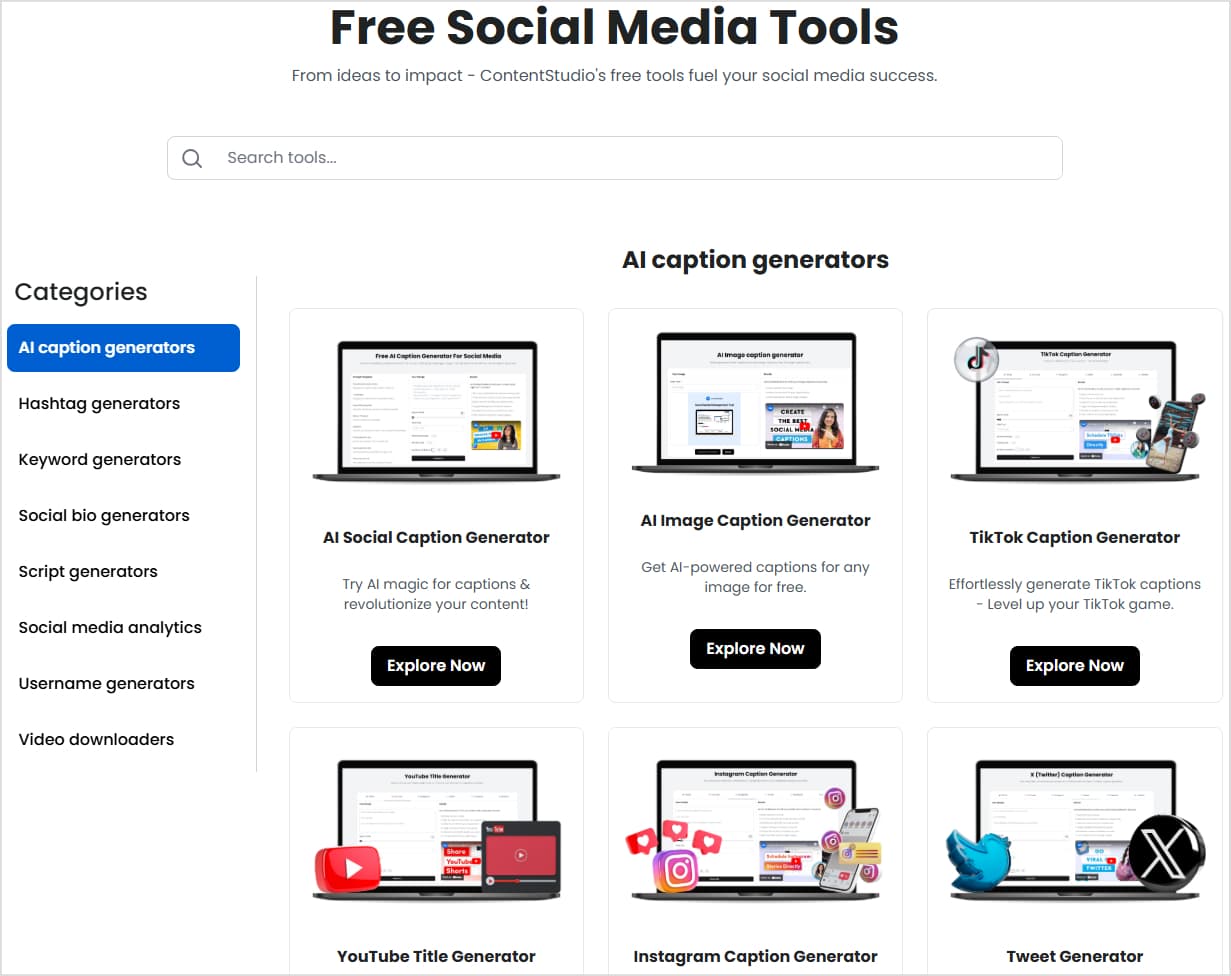 ContentStudio Free Social Media Tools